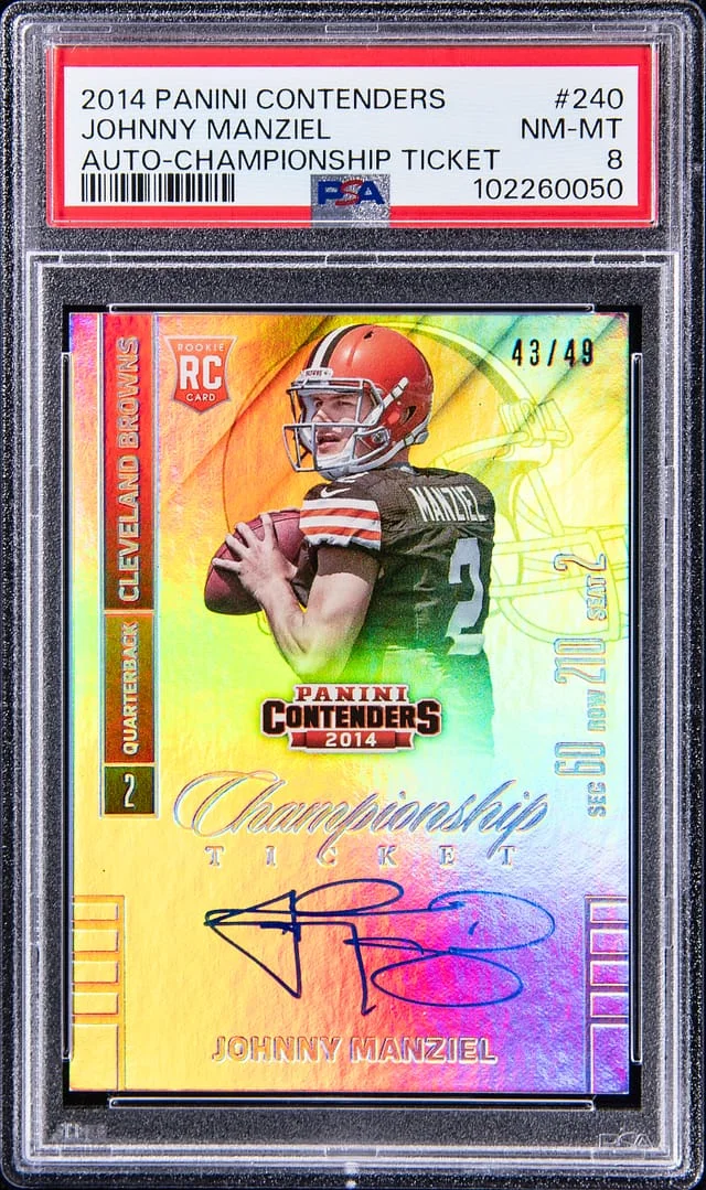 2014 Panini Contenders Johnny Manziel Autograph Championship Ticket #240 card image