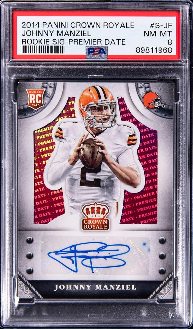 2014 Panini Crown Royale Johnny Manziel Signature Premier Date #S-JF card image