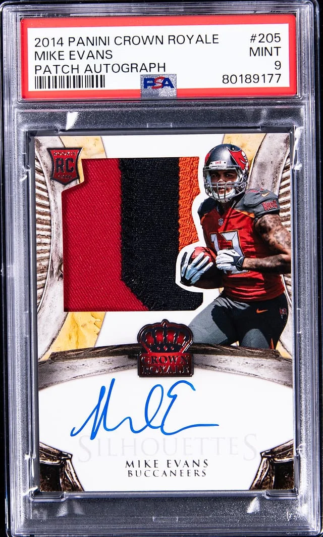 2014 Panini Crown Royale Mike Evans Patch Autograph #205 card image