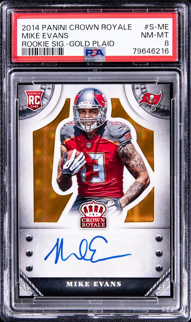 2014 Panini Crown Royale Mike Evans Signatures Gold Plaid #S-ME card image