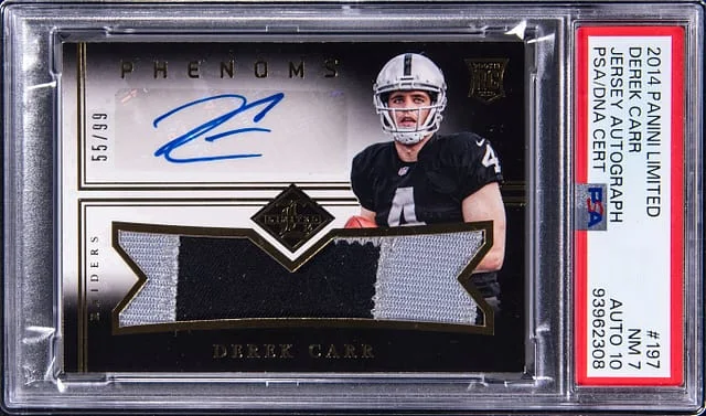 2014 Panini Derek Carr Limited Jersey Autograph #197 card image