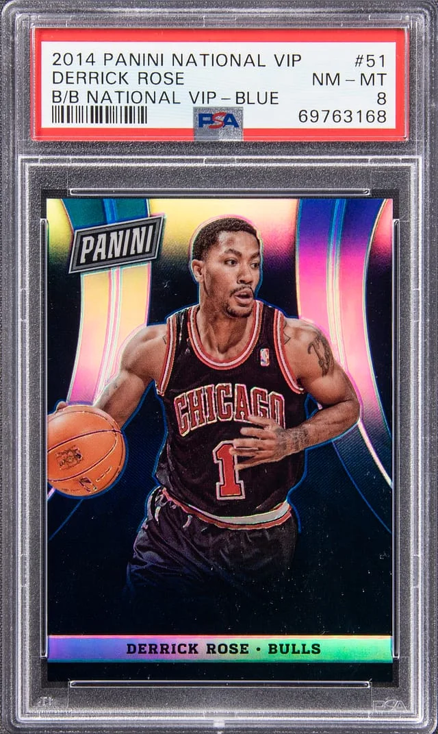 2014 Panini Derrick Rose The National Black Boxes National VIP Blue #51 card image