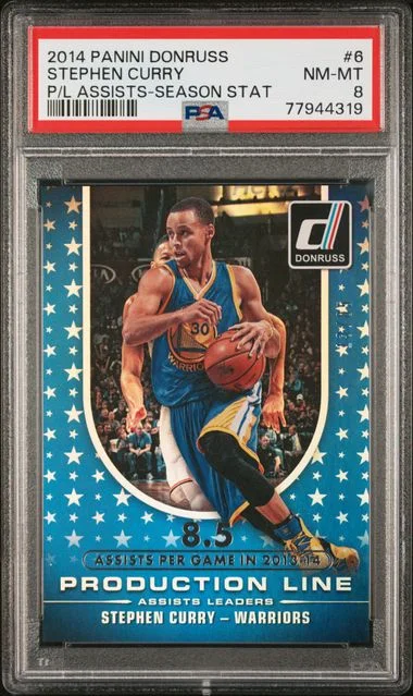 2014 Panini Donruss Stephen Curry Production Line Assists #6 card image