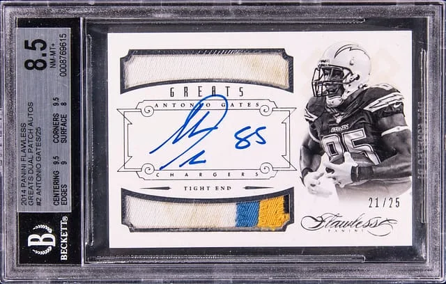 2014 Panini Flawless Antonio Gates Greats Dual Patch Autos #2 card image