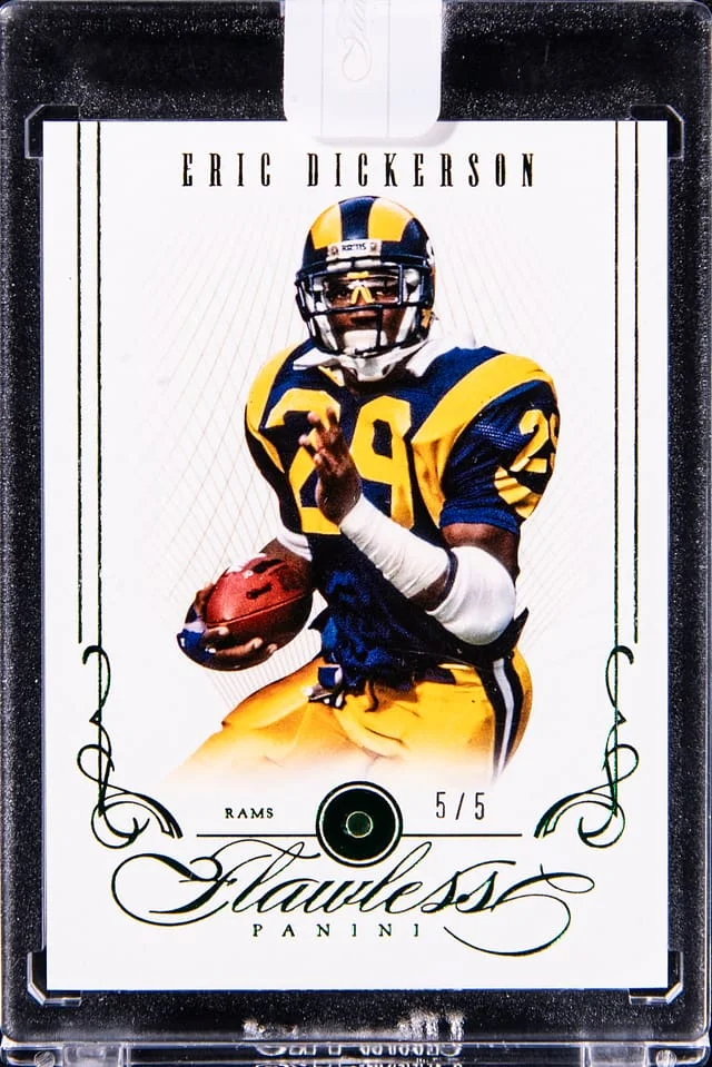 2014 Panini Flawless Eric Dickerson Emerald #38 card image