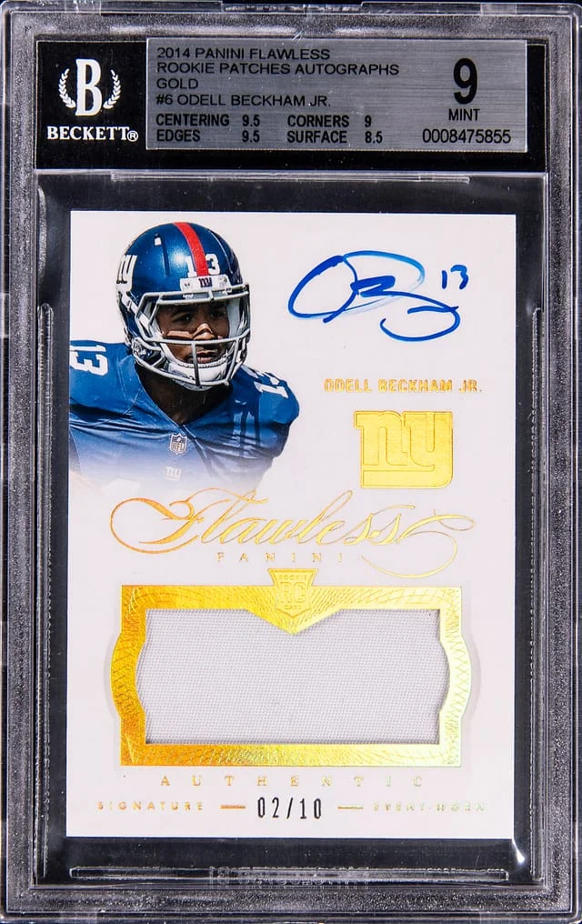 2014 Panini Flawless Odell Beckham Jr. Patches Autographs Gold #6 card image