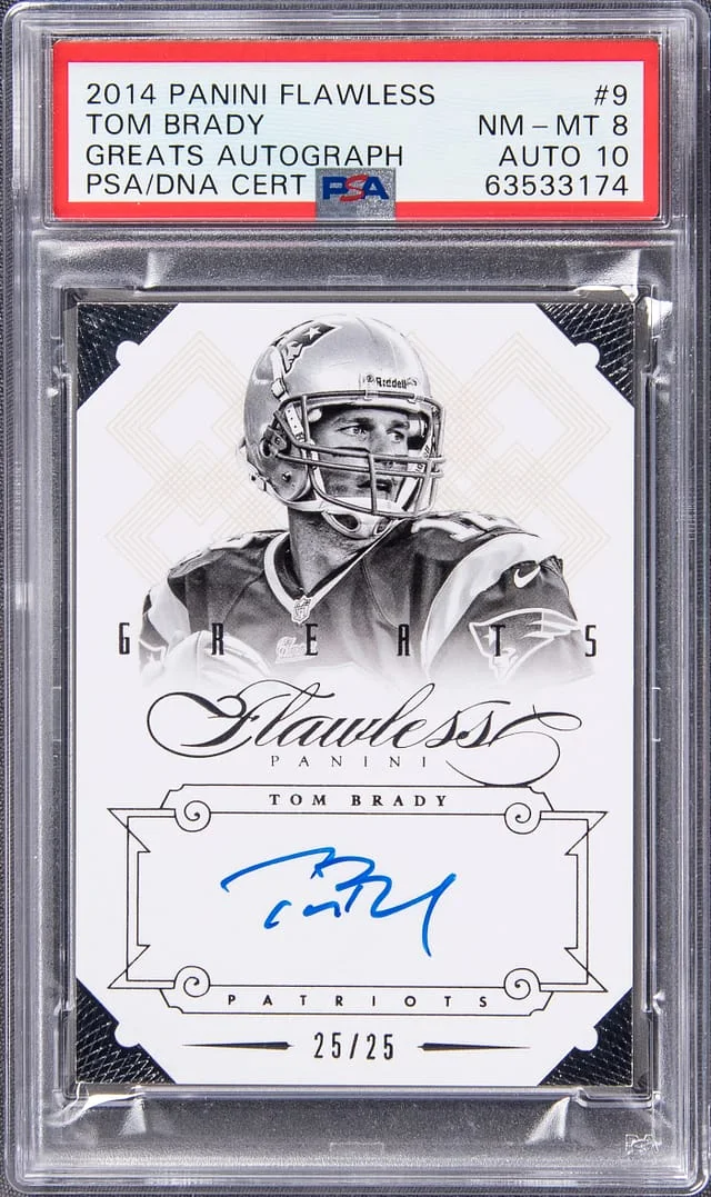 2014 Panini Flawless Tom Brady Greats Autographs Ruby #9 card image