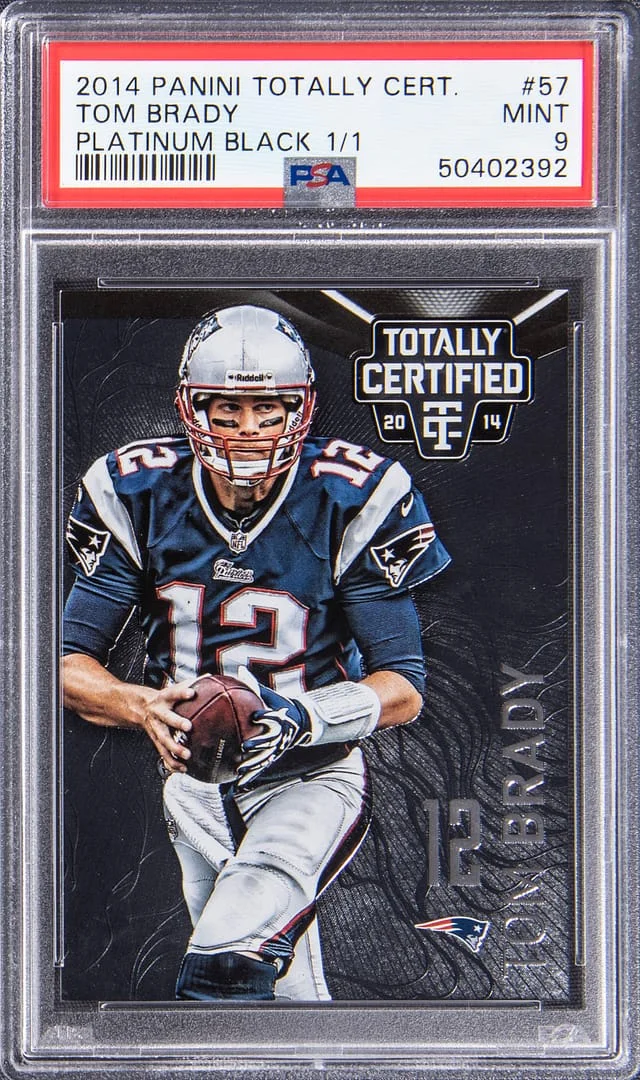 2014 Panini Football Tom Brady Totally Certified Platinum Black #57 card image