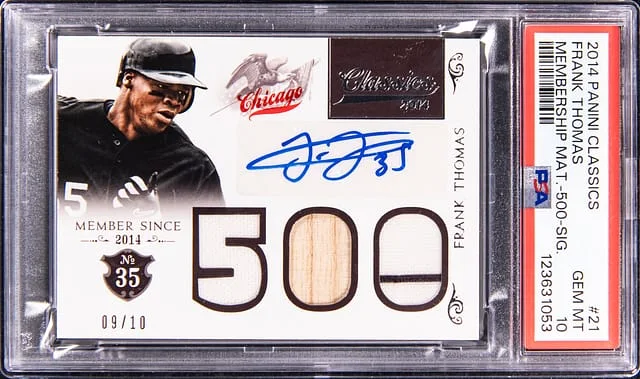 2014 Panini Frank Thomas Classics Membership Materials 500 Signature #21 card image