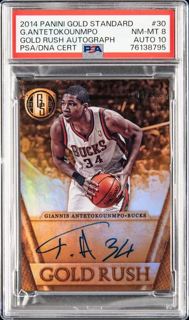 2014 Panini Gold Standard Giannis Antetokounmpo Gold Rush Autograph #30 card image