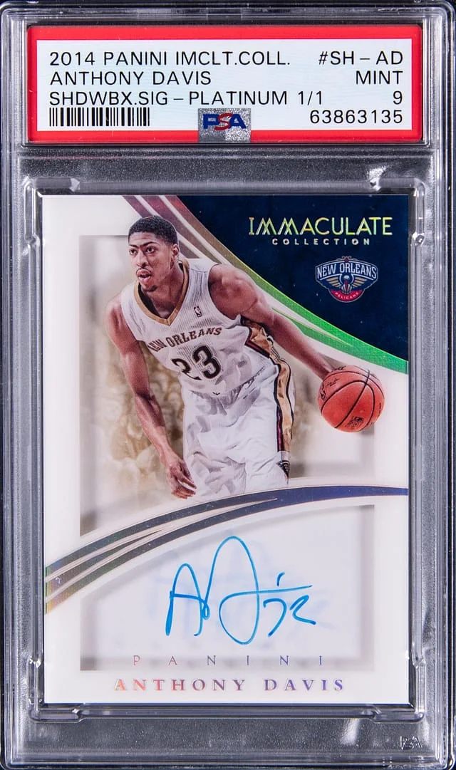 2014 Panini Immaculate Collection Anthony Davis Shadowbox Signatures - Platinum #SH-AD card image