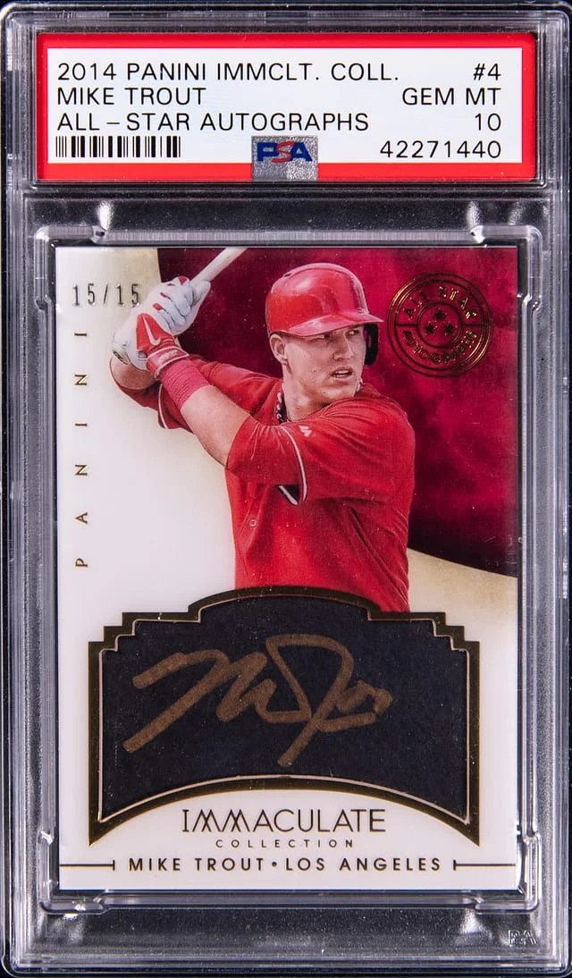 2014 Panini Immaculate Collection Mike Trout All-Star Autographs #4 card image