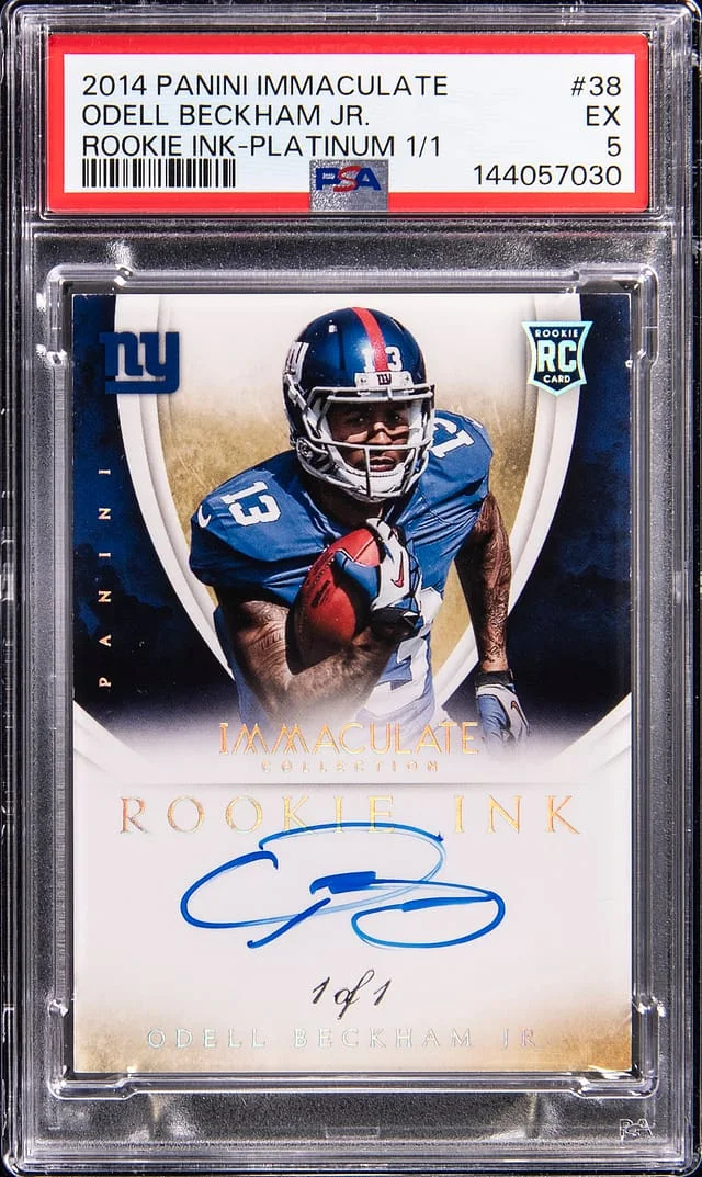 2014 Panini Immaculate Collection Odell Beckham Jr. Ink Platinum #38 card image