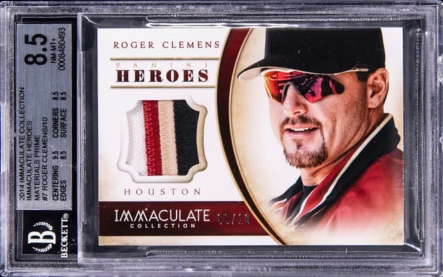 2014 Panini Immaculate Collection Roger Clemens Heroes Materials Prime #7 card image