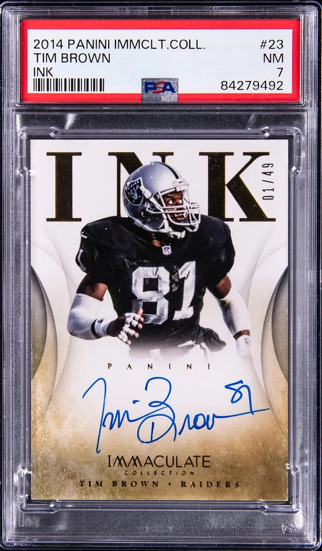 2014 Panini Immaculate Collection Tim Brown Ink #23 card image