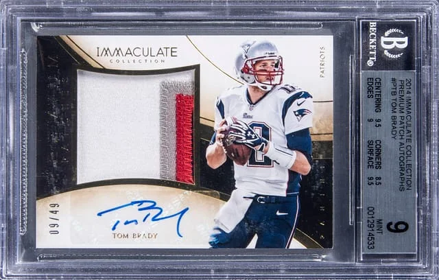 2014 Panini Immaculate Collection Tom Brady Premium Patch Autographs #P-TB card image