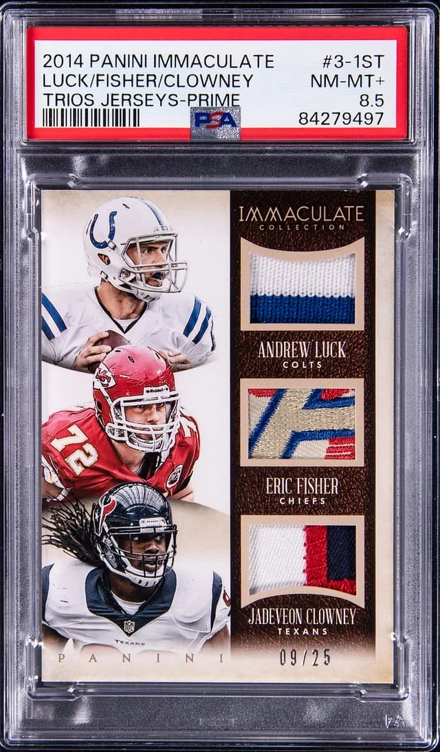 2014 Panini Immaculate Luck/Fisher/Clowney Trio Jerseys Prime #3-1st card image