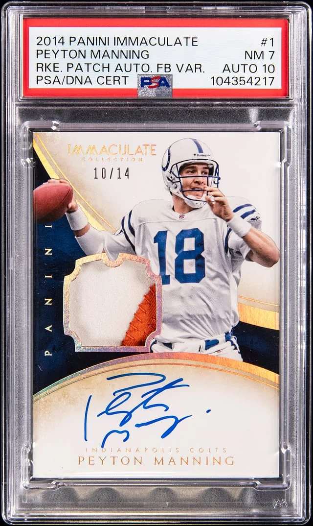 2014 Panini Immaculate Peyton Manning Patch Autographs Football Variation #1 card image