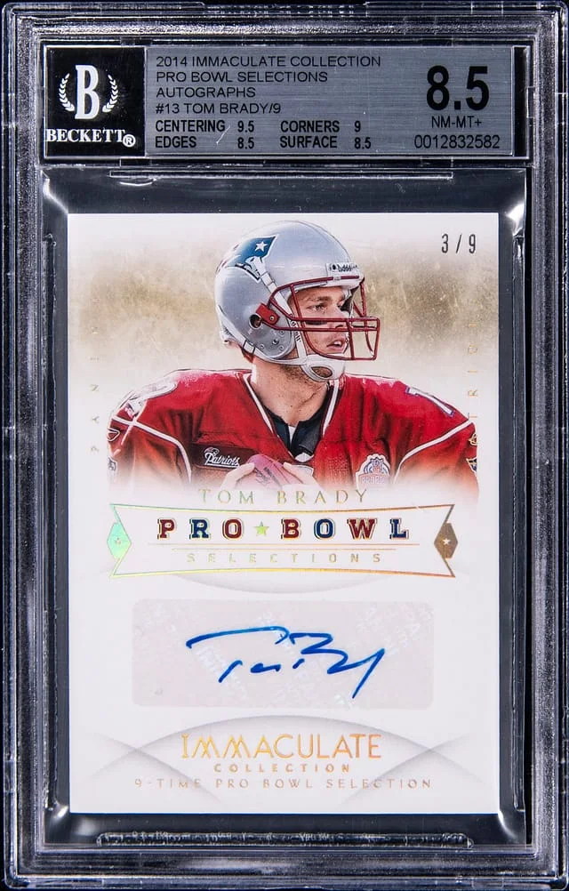 2014 Panini Immaculate Tom Brady Pro Bowl Selections Autograph #13 card image