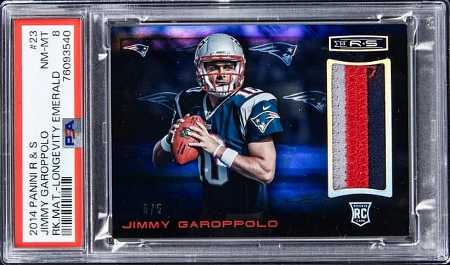2014 Panini Jimmy Garoppolo R&S Material - Longevity Emerald #23 card image