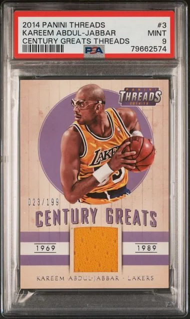 2014 Panini Kareem Abdul-Jabbar Threads Century Greats Threads #3 card image
