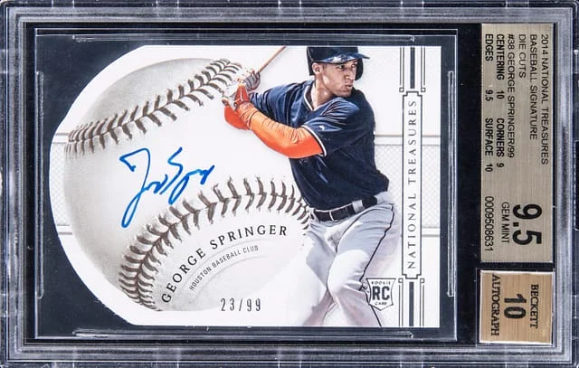 2014 Panini National Treasures Baseball George Springer Signature Die-Cuts #38 card image