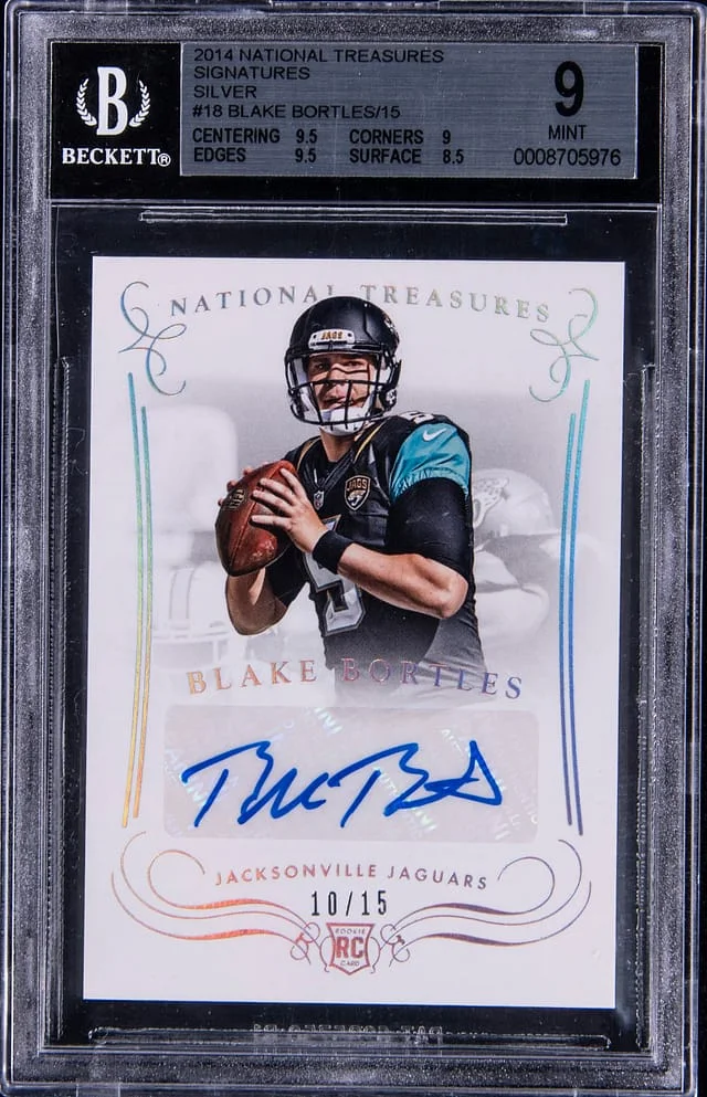2014 Panini National Treasures Blake Bortles Signatures Silver #18 card image