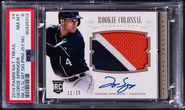 2014 Panini National Treasures George Springer Colossal Signatures #4 card image