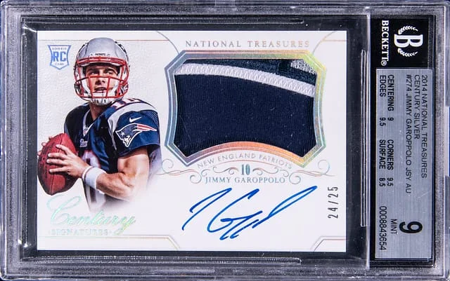 2014 Panini National Treasures Jimmy Garoppolo Patch Autograph #274 card image