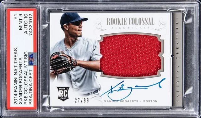 2014 Panini National Treasures Xander Bogaerts Colossal Material Signature #1 card image