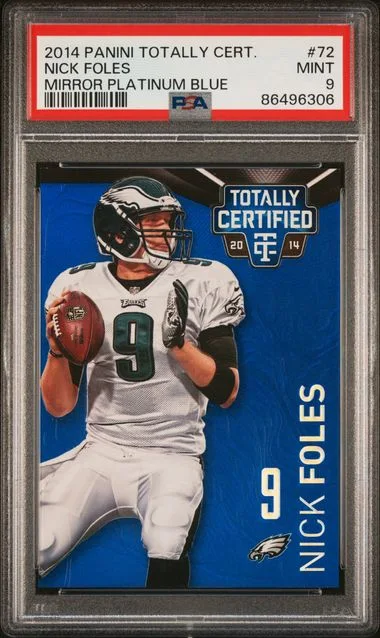 2014 Panini Nick Foles Totally Certified Mirror Platinum Blue #72 card image