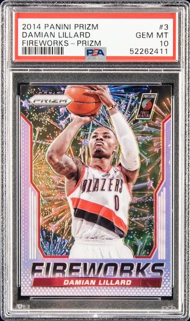 2014 Panini Prizm Damian Lillard Fireworks Prizm #3 card image