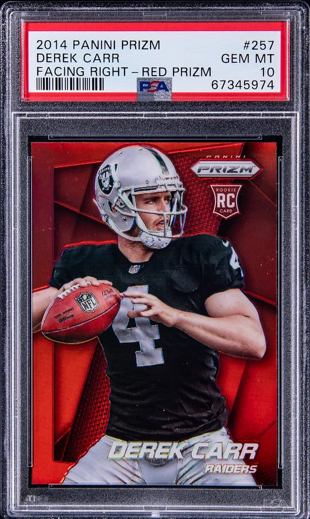 2014 Panini Prizm David Carr, Facing Right Red Prizm #257 card image