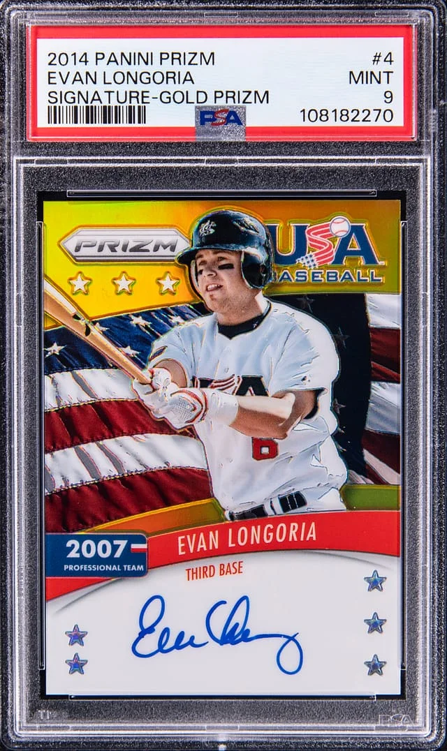 2014 Panini Prizm Evan Longoria Signature Gold Prizm #4 card image
