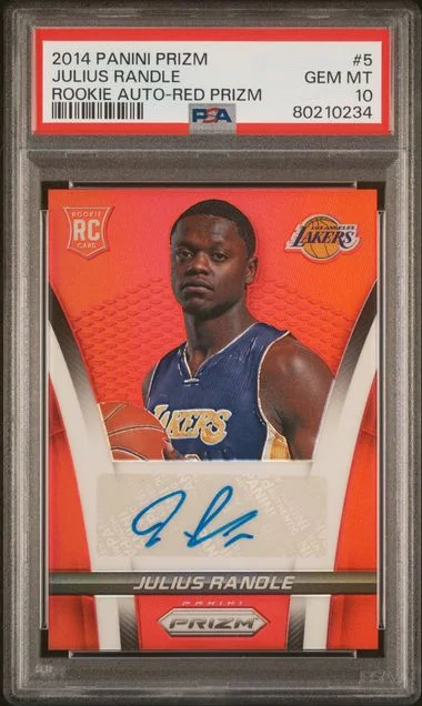 2014 Panini Prizm Julius Randle Autographs Red Prizm #5 card image