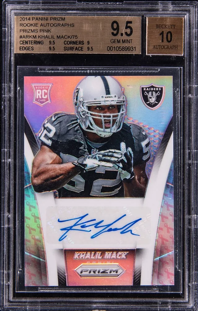 2014 Panini Prizm Khalil Mack Autographs Prizms Pink #AR-KM card image