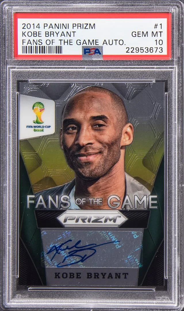 2014 Panini Prizm Kobe Bryant Fans Of The Game Autograph #1 card image