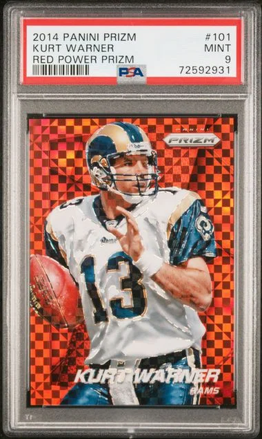 2014 Panini Prizm Kurt Warner Red Power Prizm #101 card image