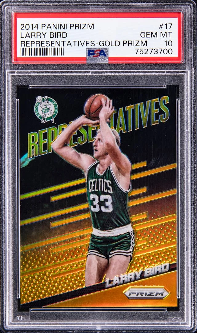 2014 Panini Prizm Larry Bird Representatives-Gold Prizm #17 card image