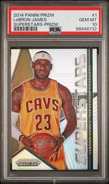 2014 Panini Prizm LeBron James Superstars Prizm #1 card image