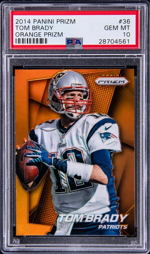 2014 Panini Prizm Tom Brady Orange Prizm #38 card image