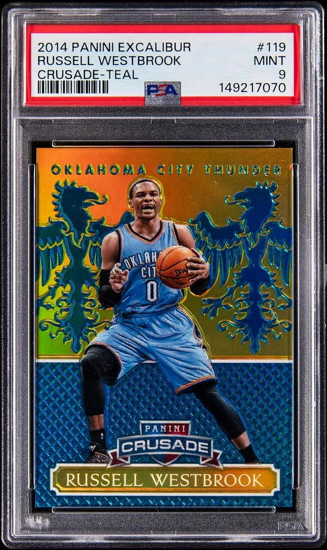2014 Panini Russell Westbrook Excalibur Crusade-Teal #119 card image