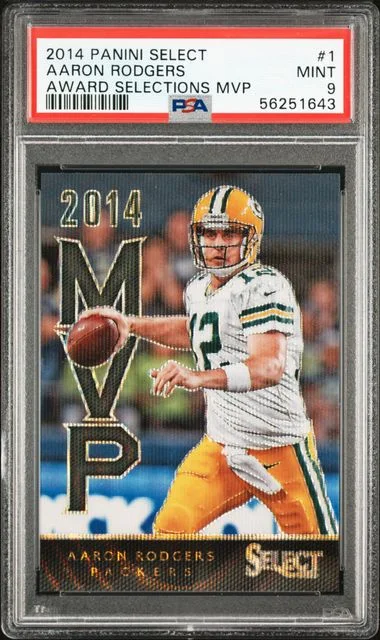 2014 Panini Select Aaron Rodgers Award Selections MVP #1 card image