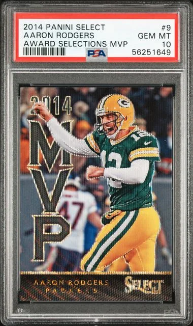 2014 Panini Select Aaron Rodgers Award Selections MVP #9 card image