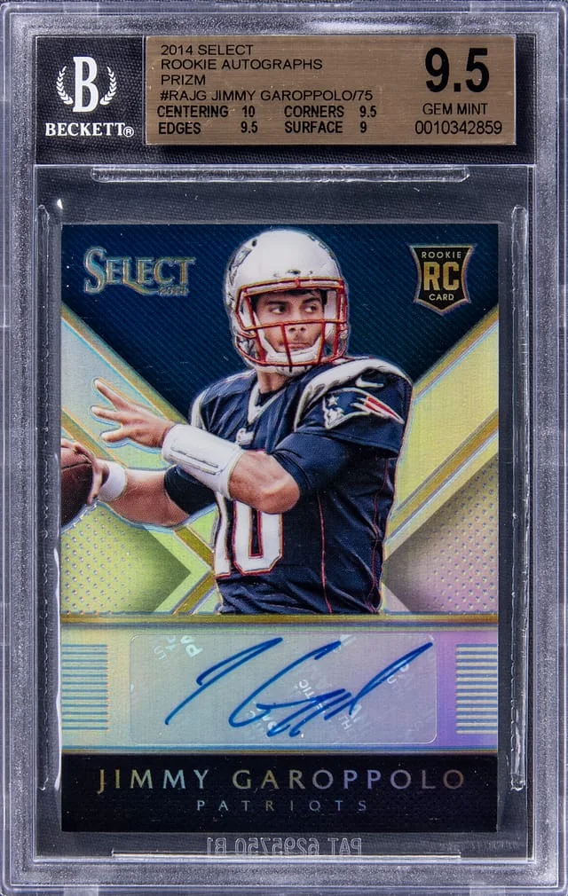 2014 Panini Select Jimmy Garoppolo Autographs Silver Prizm #RA-JG card image