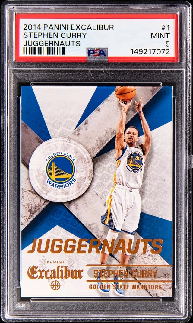 2014 Panini Stephen Curry Excalibur Juggernauts #1 card image