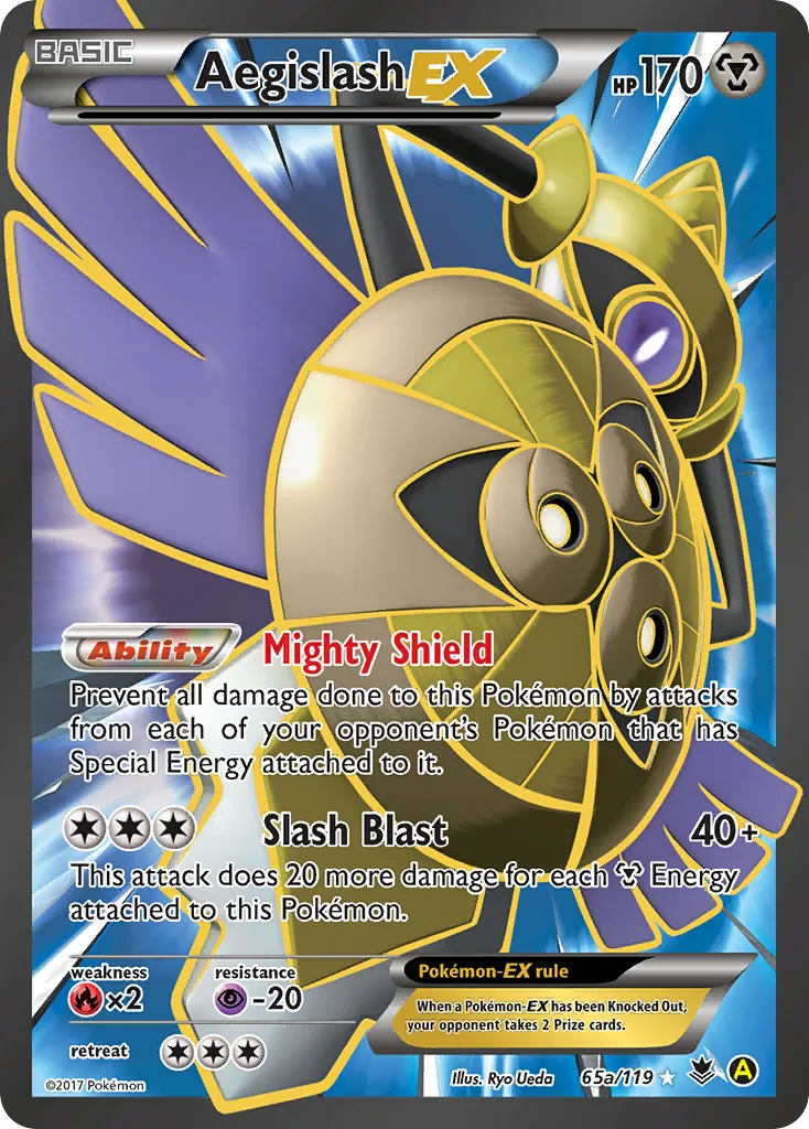2014 Phantom Forces Aegislash-EX #065A/119 Rare Ultra card image