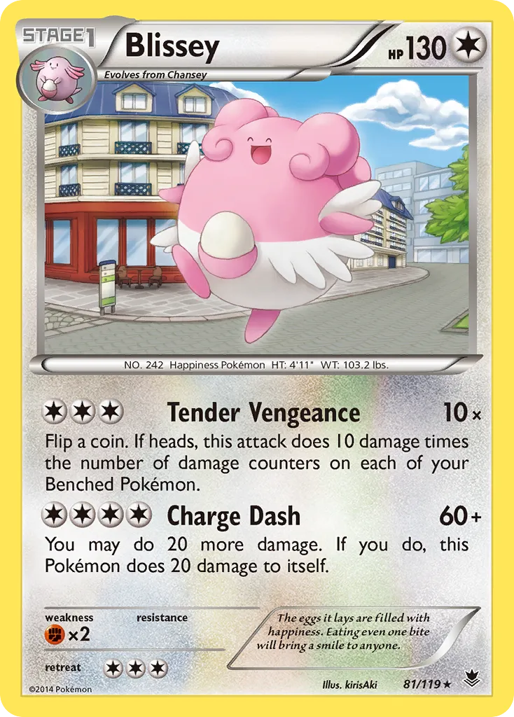 2014 Phantom Forces Blissey Rare #081/119 Rare card image