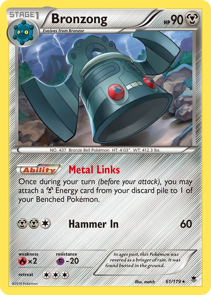 2014 Phantom Forces Bronzong Rare #061/119 Rare card image
