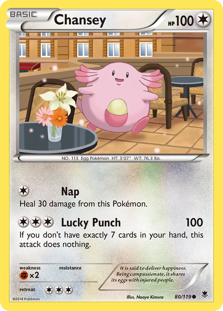 2014 Phantom Forces Chansey Common #080/119 Common card image